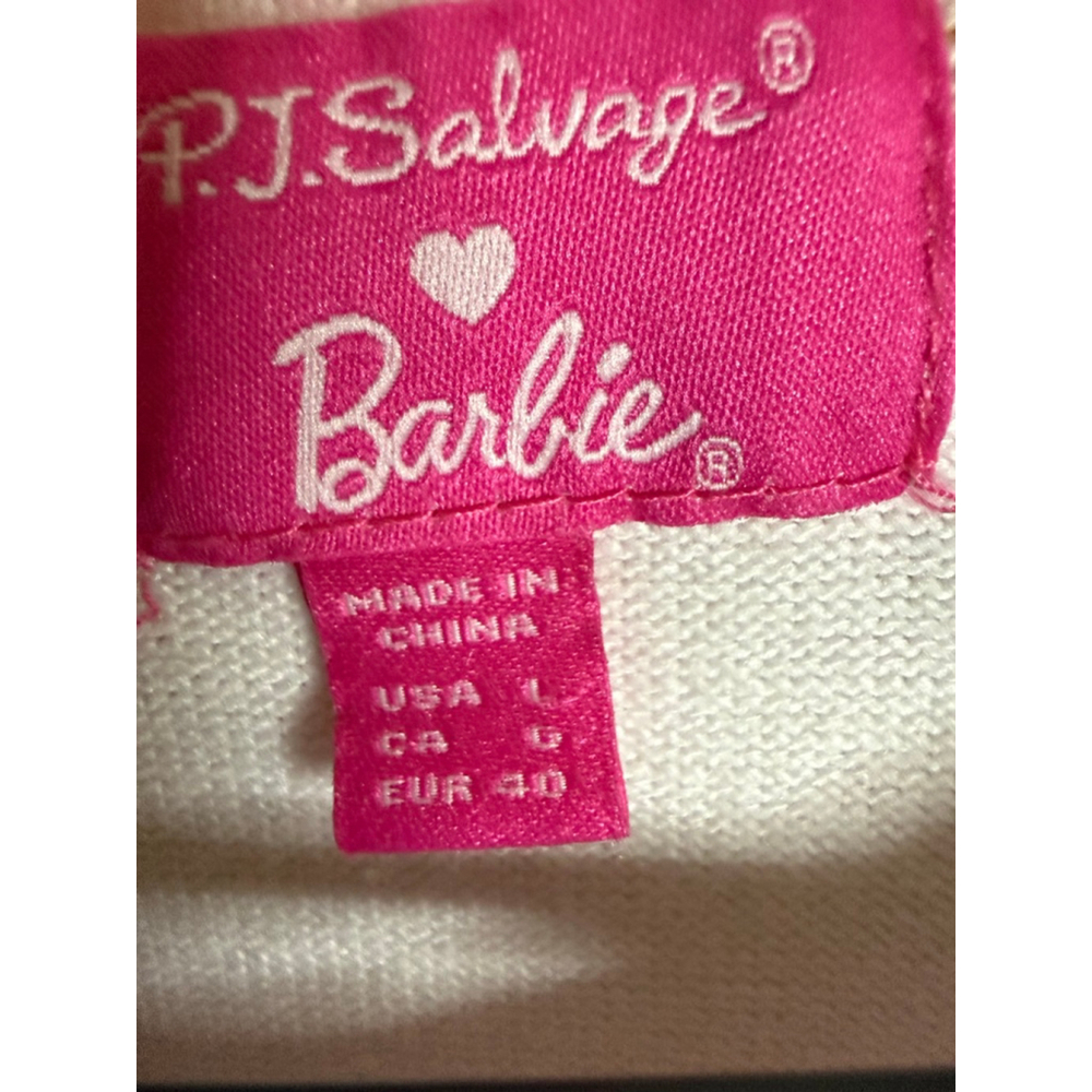 Women's P.J. Salvage Barbie Pink & White Marble Pajama Set L - Picture 3 of 10